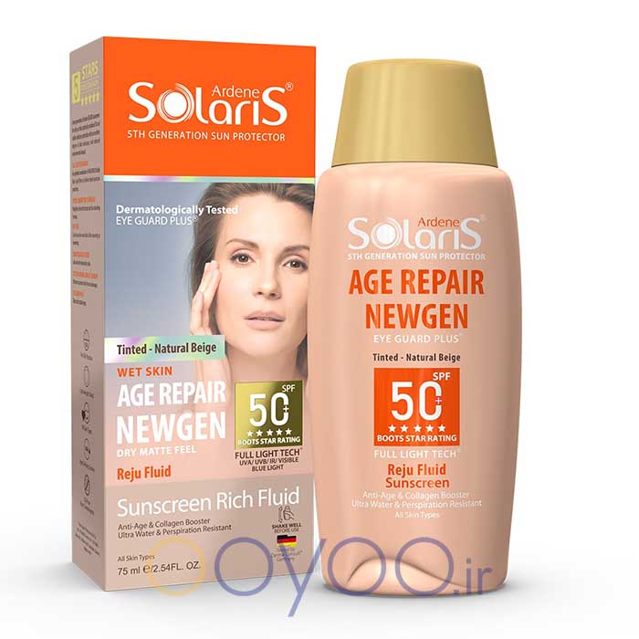 فلوئید ضد آفتاب سولاریس ایج ریپیر SPF50 بژ طبیعی از فروشگاه اویو