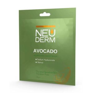 ماسک صورت نئودرم ورقه‌ای حاوی آواکادو، آبرسان قوی در فروشگاه اویو
