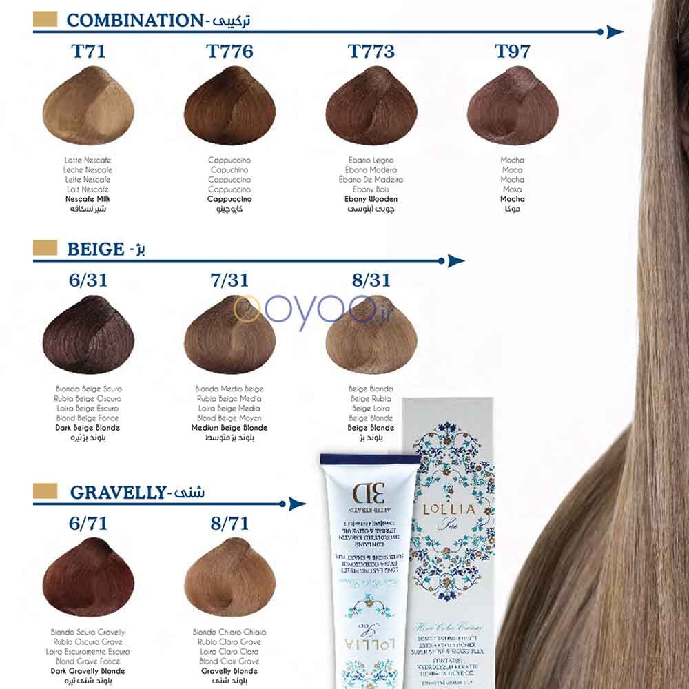 رنگ موی لولیا سری ترکیبی موجود در فروشگاه اویو