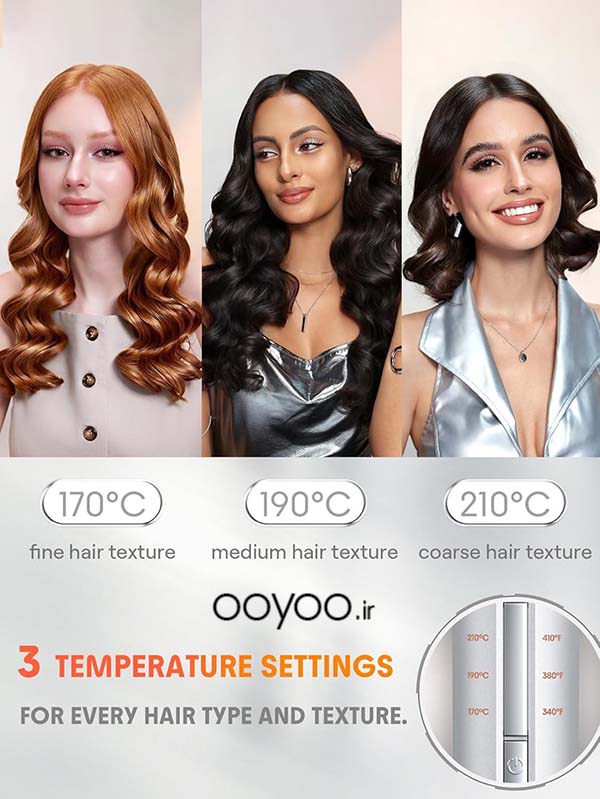 فر کننده شیگلم دارای 3 سطح دمای مختلف ( T170°C, 190°C, 210°C)